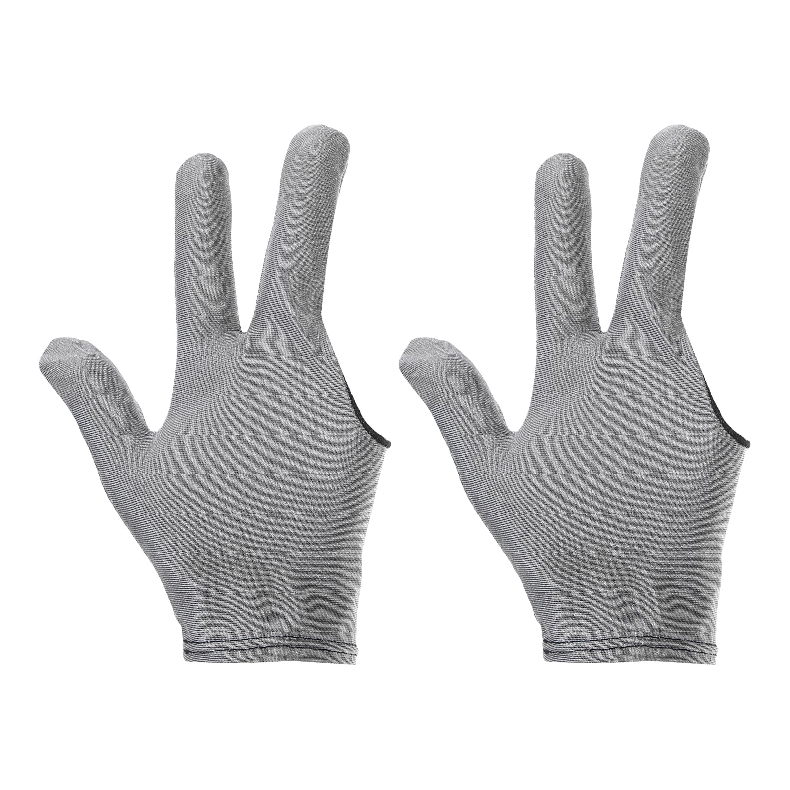 PATIKIL 3 Fingers Pool Gloves, 4 Pack Breathable Billiard Gloves Left Right Hand Show Gloves for Shooter Carom Pool Snooker Cue Sport, Grey