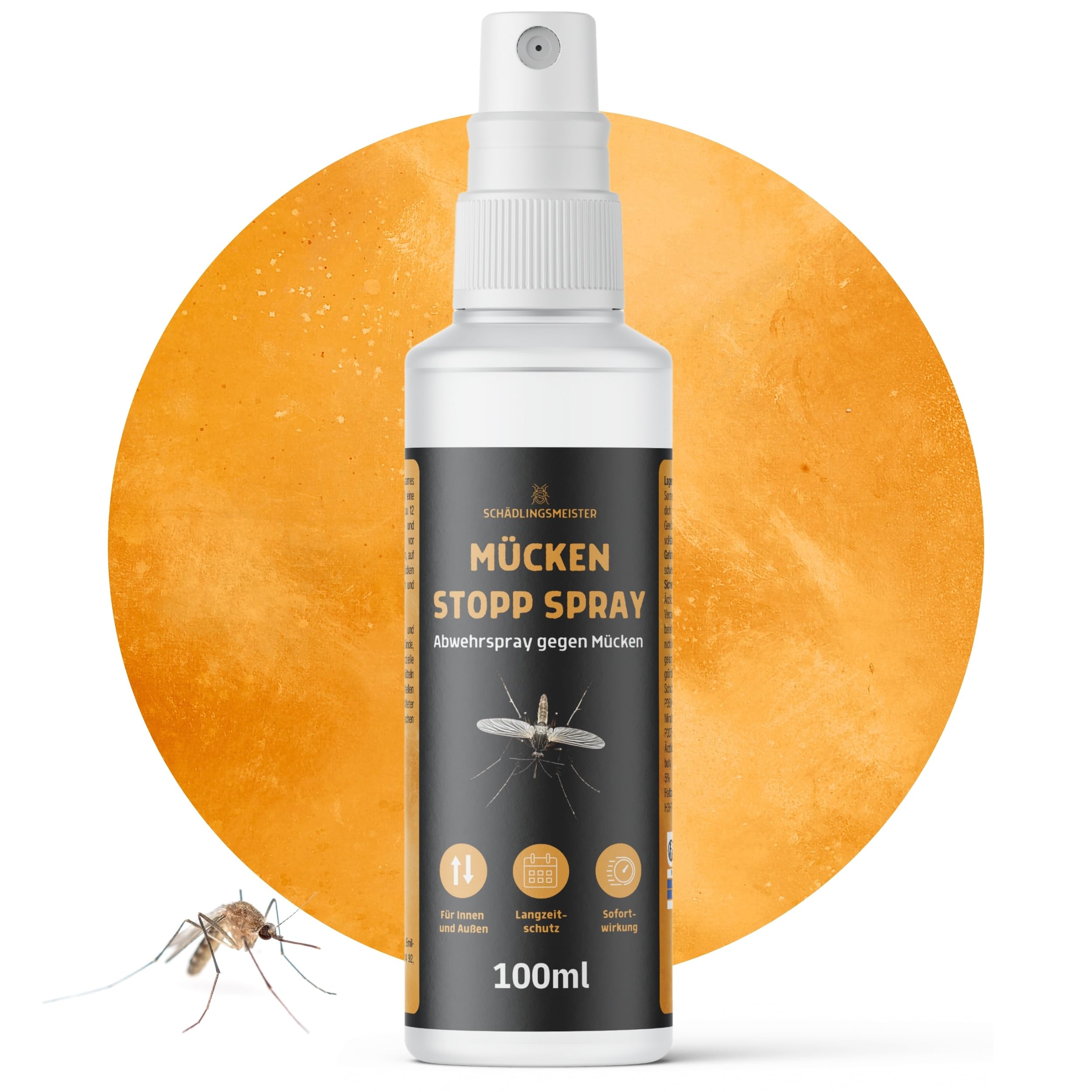 Mücken Stopp Spray – 100 ml – Mückenspray für Wohnung & Oberflächen - Hoch konzentriert – LANGZEITWIRKUNG – Für Innen & Außen – Anti Mückenspray – Mückenabwehr – Mücken bekämpfen – Mückenschutz Spray