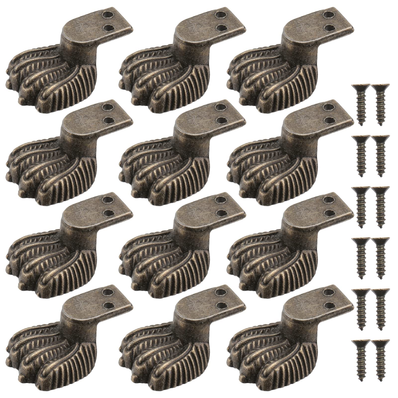 Yardwe Furniture Foot Protector Bronze Box Legs Non-Slip Wooden Case Foot Base for Sofa Bed Chair 12 Pieces Durable Furniture Hardware Accessories