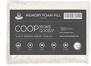 COOP HOME GOODS - Adjustable Shredded Memory Foam for Premium Adjustable Pillow - ½ lb - CertiPUR-US Certified