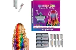 HISKI Festive Fun Hair Chalk Combs,Hair Color Comb Temporary Hair Chalk Comb,8 Color Washable Hair Chalk Set Hair Chalk Comb Temporary Bright Washable Hair Color Dye (1PC)