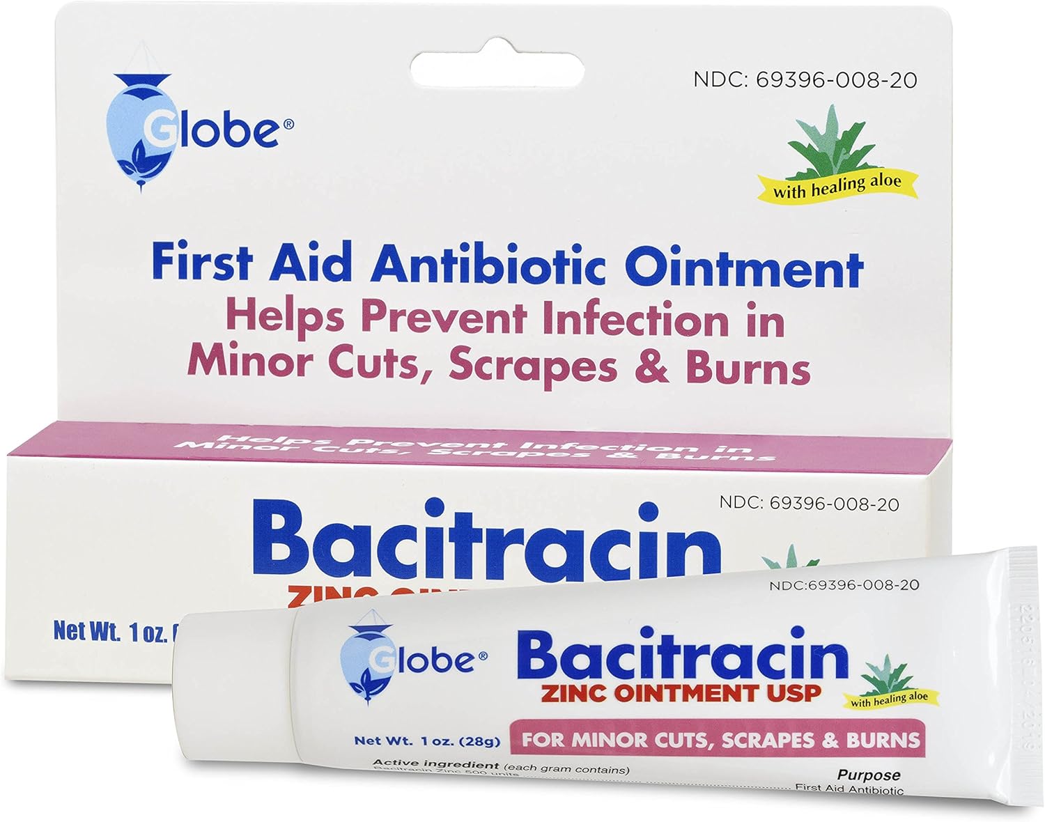 Bacitracin Zinc 1 oz Tube. Firtst Aid Antibiotic Ointment helps to