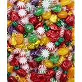 Assorted Hard Candy Mix Individually Wrapped 1 lb Old Fashioned Treats | Old Fashioned Blend of Peppermint Starlights Cinnamon Discs Butterscotch Discs Strawberry Filled candies