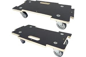 HBFBDRCT Furniture Dolly 4 Wheels Heavy Duty Spliceable Wood Platform Dolly 2 Pack, 1100 lbs Load Capacity Wood Pallet Jack, Furniture Moving Wooden Appliance Mover with 4 Soft Rubber Silent Wheels