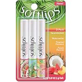 Softlips Daily Lip Moisturizer For Very Dry Lips, Tropical Flavored Lip Balms, Hydrates, Soothes &amp; Prevents Dry, Chapped Lips, Smooth Glide Formula, Dermatologist Tested, Pack of 3 Chap Sticks