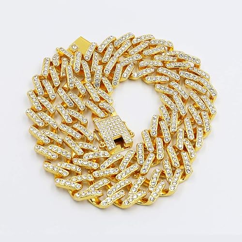 Amazon Yoiso 喜平チェーン ネックレス メンズ マイアミ キューバリンクチェーン ゴールドメッキダイヤモンドチェーン ゴールドチェーン メンズヒップホップ テニス ジルコニア 太目 キヘイ 高級感 おしゃれ ゴールド 幅14mm 24 ネックレス 通販