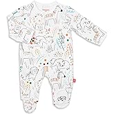 Magnetic Me 100% Organic Cotton Magnetic Baby Footie Pajamas | Super Soft Cotton Fabric | Available in PRE - 24M