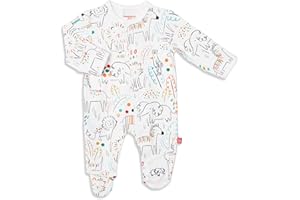 Magnetic Me 100% Organic Cotton Magnetic Baby Footie Pajamas | Super Soft Cotton Fabric | Available in PRE - 24M