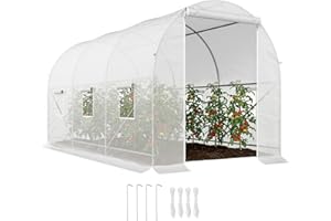 Outsunny 11.5' x 6.6' x 6.6' Walk-in Tunnel Greenhouse Portable Garden Plant Growing Warm House with Door and Ventilation Win
