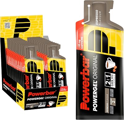 - PowerGel Original - Espresso - 24x41g - Gel énergétique riche en glucides - Sodium - 53mg de caféine