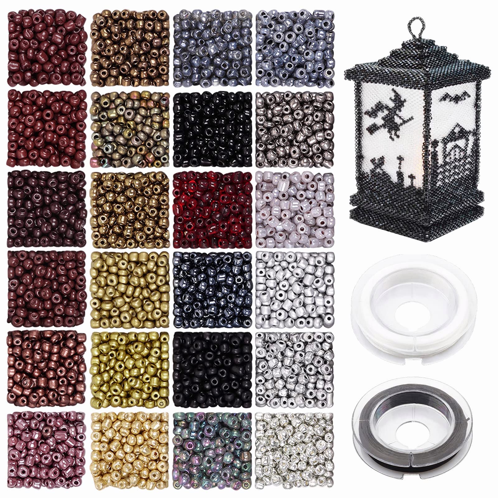 4mm Glass Seed Beads for Bracelet Making Kit,1920pcs 6/0 Dark Brown Small Pony Beads for Embroidery Necklaces Earrings Crafting, Jewellery Making Kit
