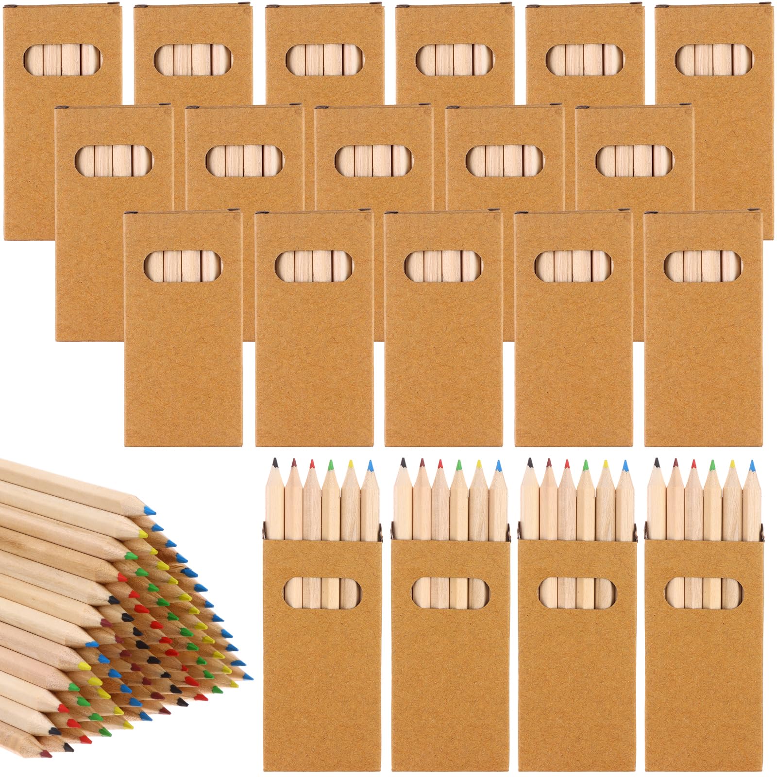 Photo 1 of TBoxBo 120Pcs/20 Boxs Boxs Colored Pencils Bulk Mini Drawing Pencils Set for Kids, 3.5inch Short Fat Color Pencils for Adult Coloring Books, Classroom School Drawing Birthday Wedding Party Favors