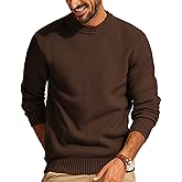PJ PAUL JONES Mens Sweater Waffle Knit Crewneck Sweater Textured Long Sleeve Pullover