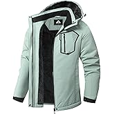 DDQLADY Women's Ski Coat Waterproof Cold-Season Jacket Snowboarding Raincoat Hooded Windproof Outerwear