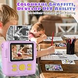 YKSLEMON Instant Print Camera for Kids 1080P 32G Card 3 Rolls Paper view 5