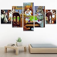 SIGNWIN 5 Panel Canvas Wall Art Passing The Ace Under The Table for Home Decorations Ready to Hang - 60