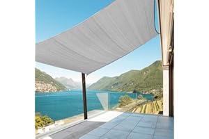 Amagenix Shade Sails Light Grey, Square Curved Outdoor Patio Shade Canopy 12'X12' Breathable Canopy 95% UV Block Breathable Canopy for Outdoor Patio Garden Backyard (We Make Custom Size)
