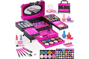 SBEKIEV Kids Makeup Kit for Girl Toys - Girls Make Up kit, Real Washable Makeup Set for Girls Princess Gift, Safe & Non-Toxic Toddlers Pretend Cosmetic Kits Gift for Age 3-12 Year Old Christmas Birthday