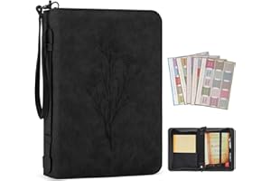 MOSLA PU Leather Bible Covers Case for Men Women, Black 1#, Waterproof, Large, with Handle, Bible Carrier Tote Bags, Christian Bible Accessories Gifts