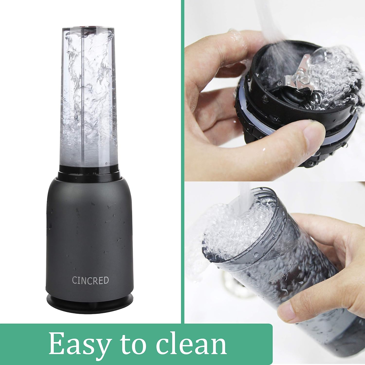 [Updated 2020 Version] Personal Countertop Blender for Milkshake, Fruit Vegetables Drinks, Smoothie, Small Mini Portable Food Blenders Processor Shake Mixer Maker with with 1 * 400ML Travel Cup: Kitchen & Dining