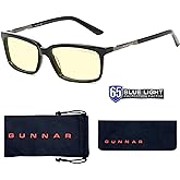 GUNNAR Computer Readers+2.00 - Haus Onyx Amber Lens - Blue Light Blocking Relieve Eye Strain