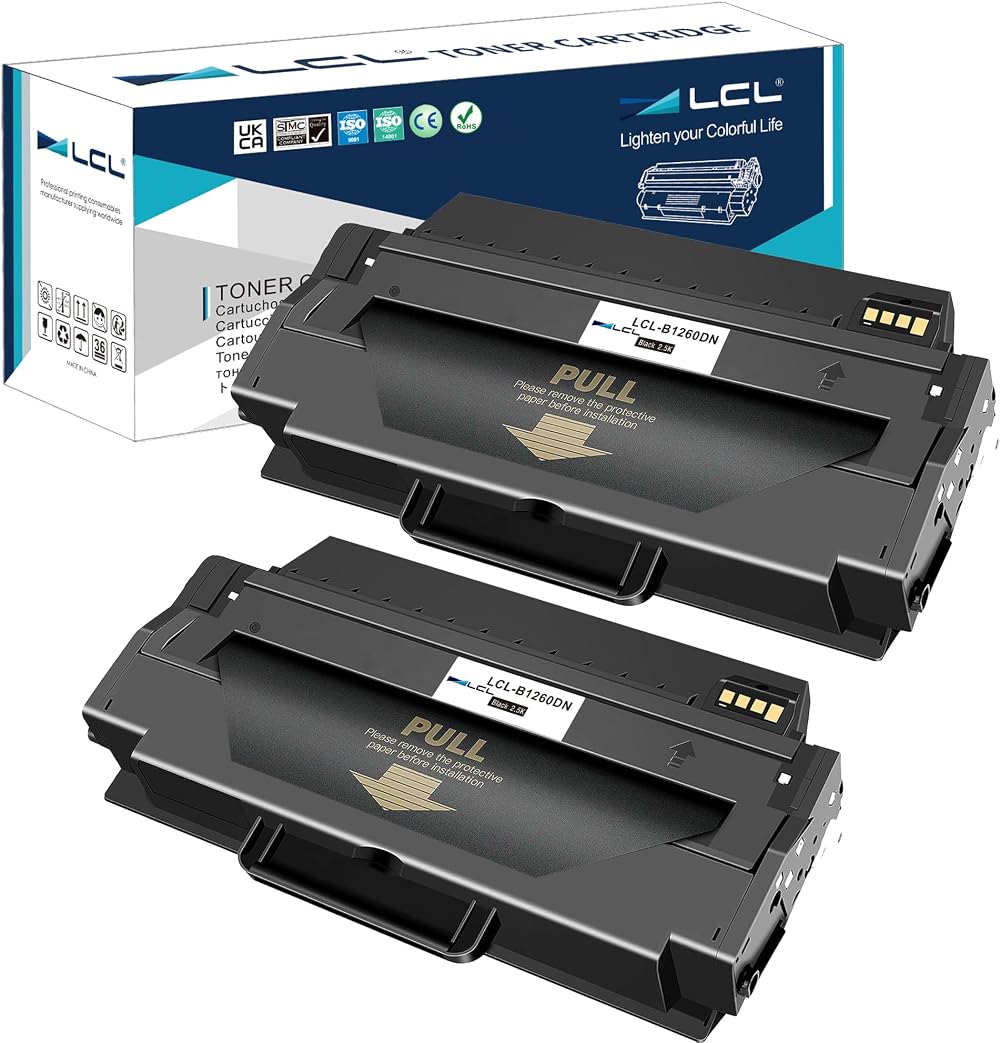 LCL 2 Black Toner Cartridges for Dell B1260 B1260dn B1265dnf B1265dfw