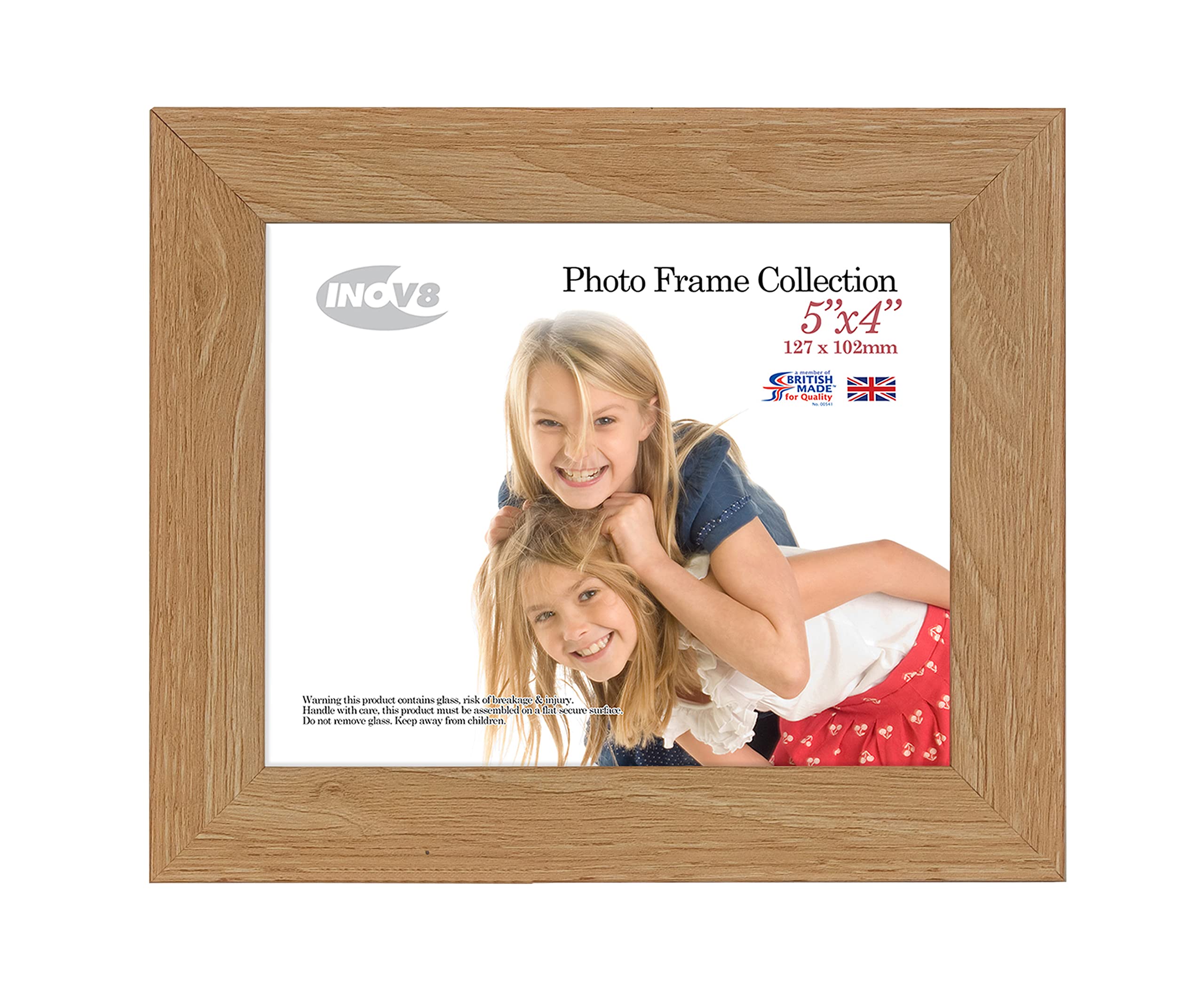 Inov8 Framing - Lime Oak 5x4 Inch (10x12cm) British Made Photo Frame - Wood Effect with Glass Picture Frame — image 1