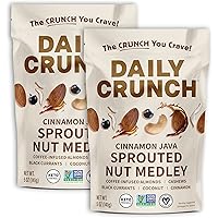Daily Crunch Sprouted Almonds, Cinnamon Java and Coffee Soaked, Non GMO, 5 Ounce (Pack of 6)