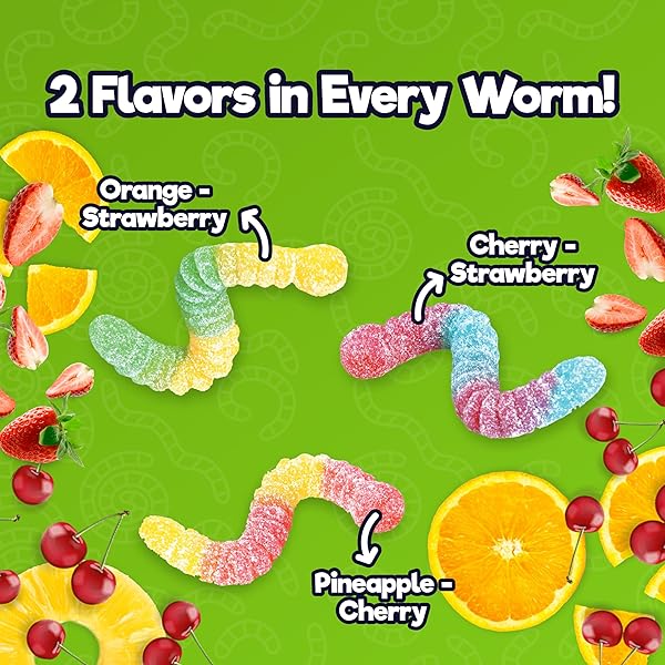 COLOMBINA CHEWZME SOUR GUMMY WORMS, SOUR GUMMY CANDY, 6 OZ (PACK OF 1)
