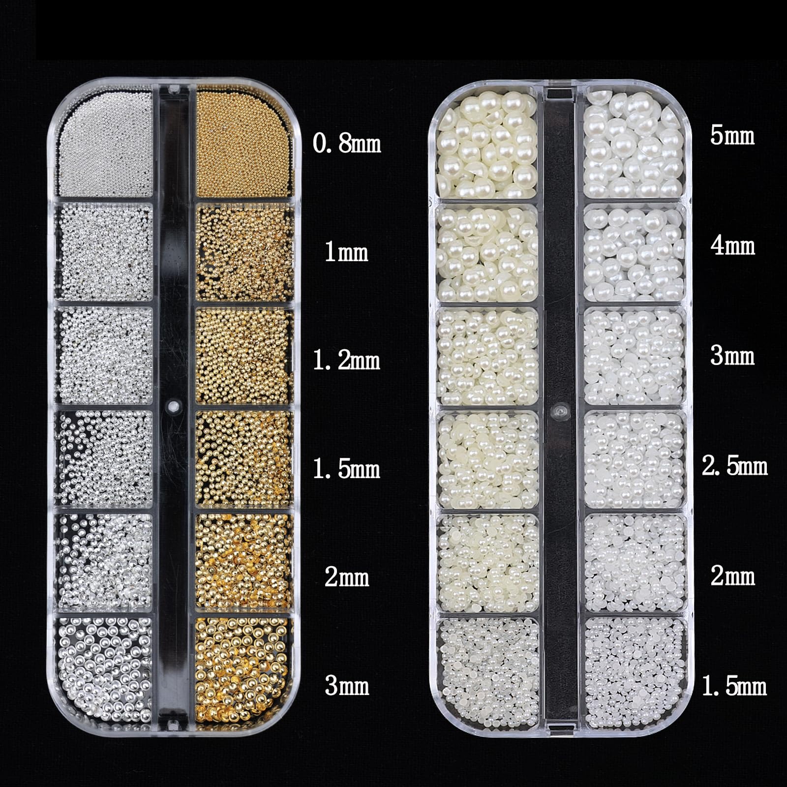 VOTACOS Nail Art Pearls with Nail Rhinestones Glue Gel Flatback Pearls Nail Charms Luxurious Nail Supplies Accessories Gold Silver Nail Gems Jewelry Pearls for Women Nail Design - Image 6