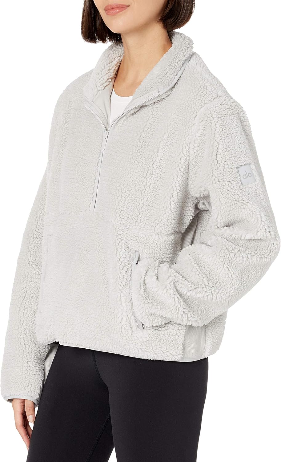 Alo Yoga Women's Shanti Half Zip Sherpa Jacket at  Women’s Clothing store