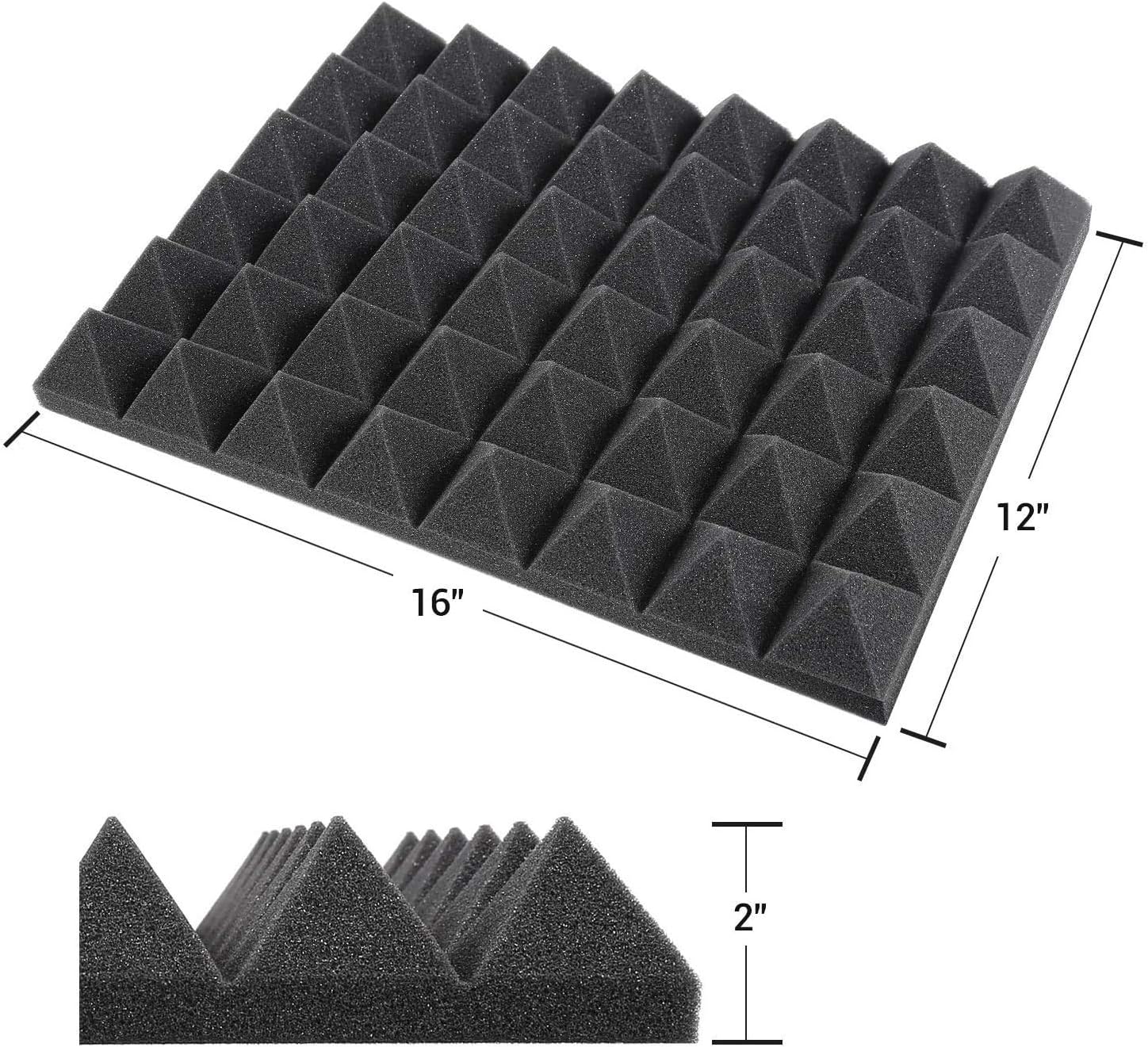 Acoustic Foam Panels 24 Pack 40.5 X 30.5 X 5 cm, Ohuhu Sound Absorbing ...