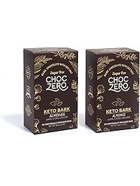 ChocZero's Keto Bark, Dark Chocolate Almonds with Sea Salt. 100% Stone-Ground, Sugar Free, Low Carb. No Sugar Alcohols, No Artificial Sweeteners, All Natural, Non-GMO (2 boxes, 6 bars/each)