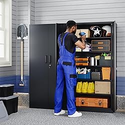 Yizosh Metal Storage Cabinet with Lock - 72" Garage