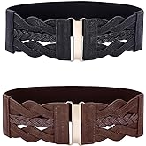 GRACE KARIN Women's Elastic Wide Belts Vintage Stretchy Belt Retro Fashion Cinch Belts for Dresses