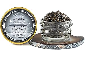 OVERNIGHT SHIPPING- OLMA Kaluga Sturgeon Black Caviar - Large Pearly Grains, Smooth Flavor, Superior Grade - 1 oz / 28 g