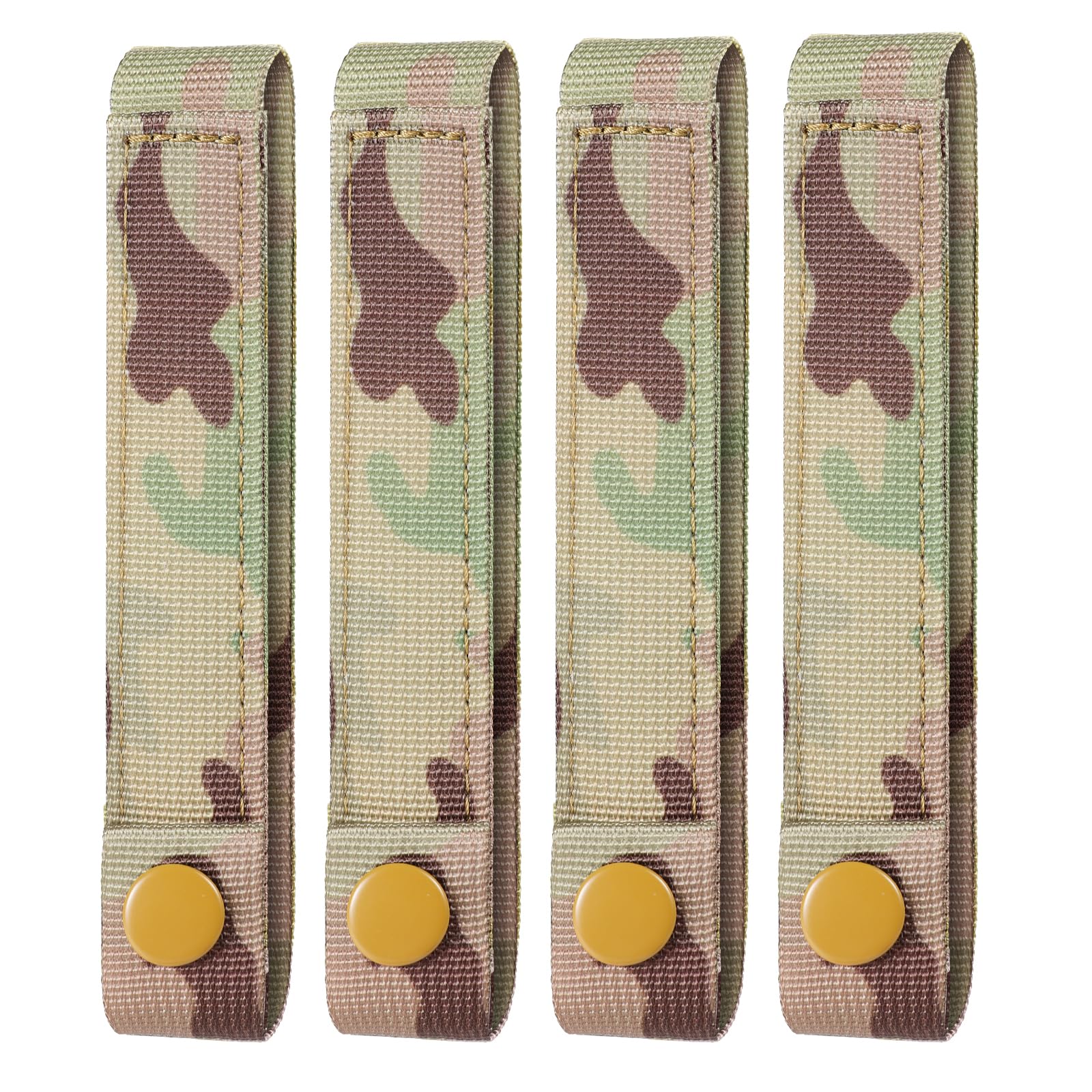 Photo 1 of 4 Pack Molle Straps with Snaps 6 inch, Tactical Mod Strap Molle Webbing Straps, Military Backpack Vest Molle Accessories Snap Strap, Nylon Thumb Snaps Straps Molle Panel Connectors (CP)