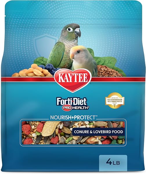 Kaytee Forti-Diet Pro Health Nourish+Protect Conure & Lovebird Food, Comprehensive Nutrition Backed by Science, Digestive Hea