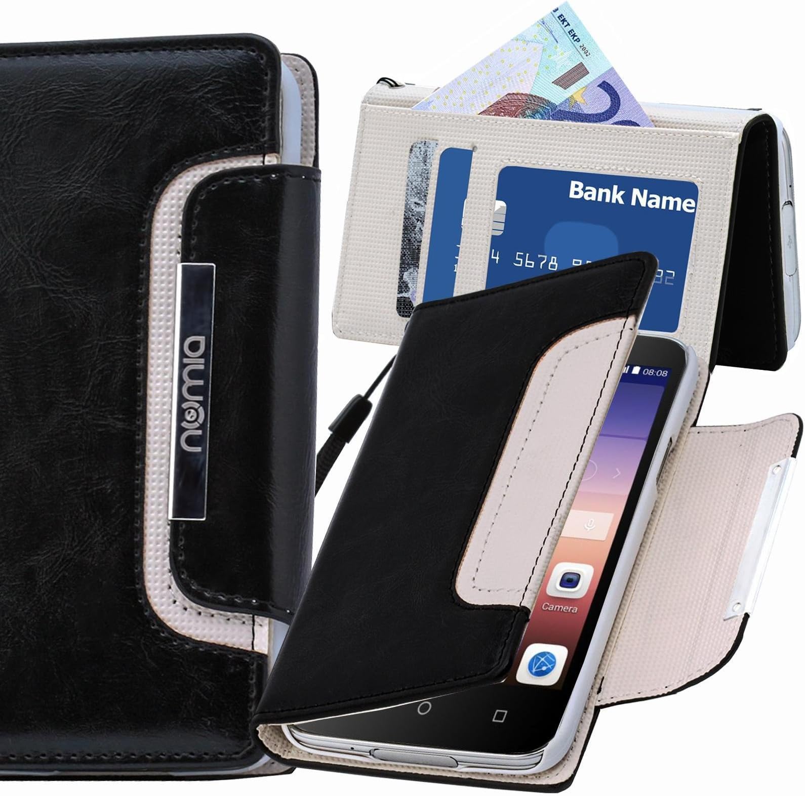 Original Numia Design Luxury Book-Style Phone Case for Huawei Ascend P6 Case Black/White/Black New