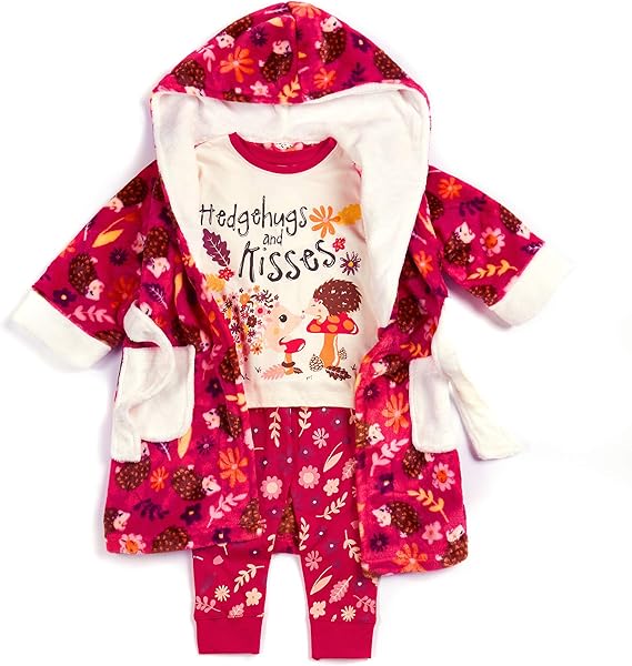 Childrens Design Sleepwear Pyjamas and Matching Dressing Gown Set