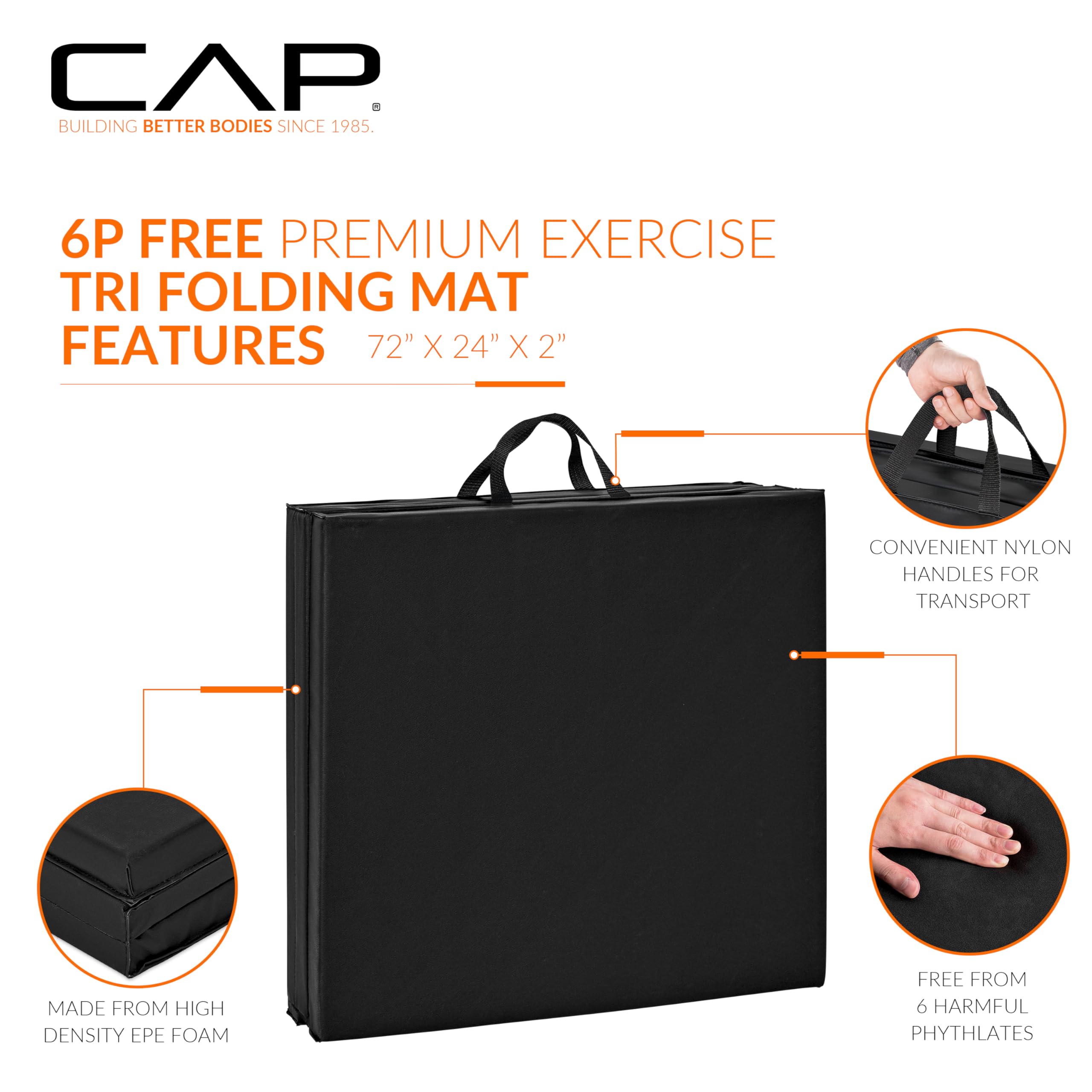 CAP Barbell All Purpose Folding Anti Tear Exercise Training Aerobic Fitness Gym & Gymnastics Balance Mat | Multiple options
