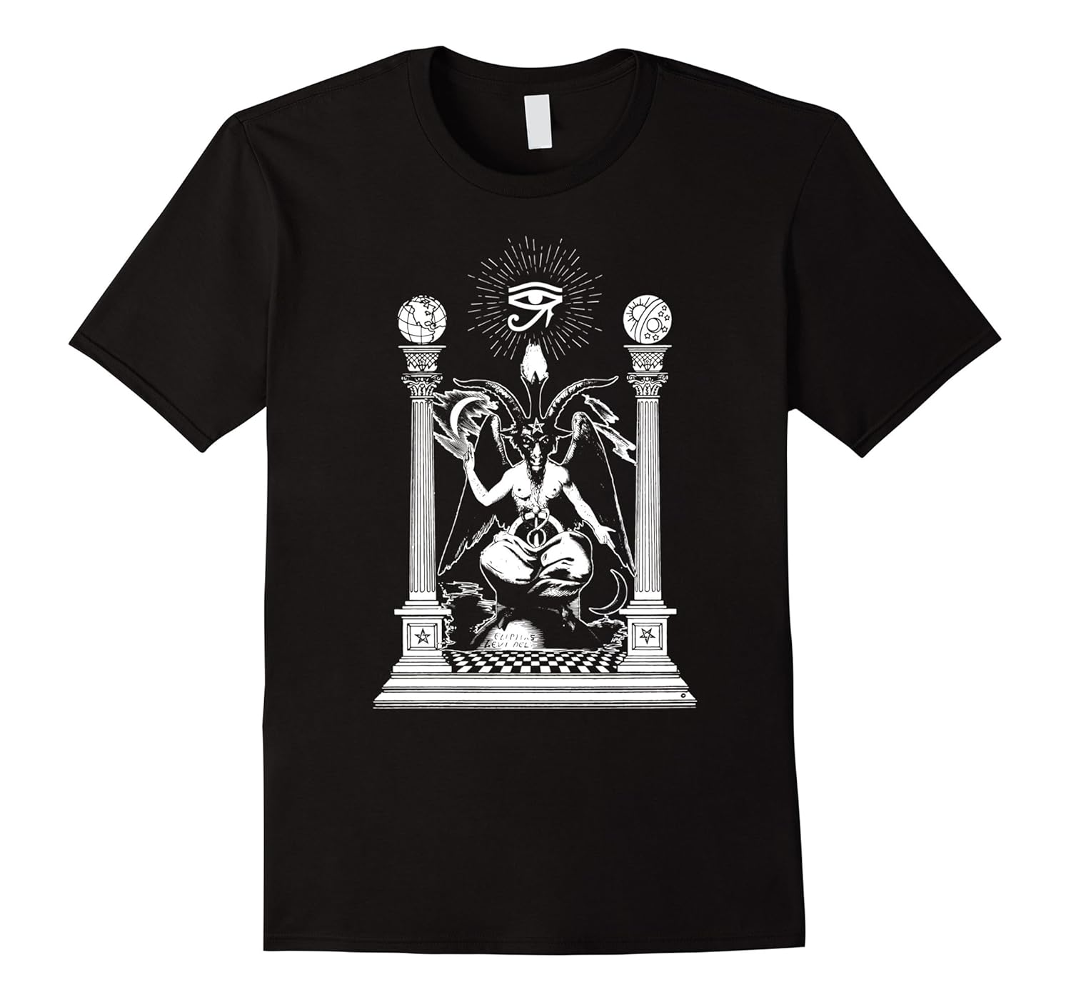 Baphomet Black Magic Satanic Devil T-Shirt Black Temple-Rose