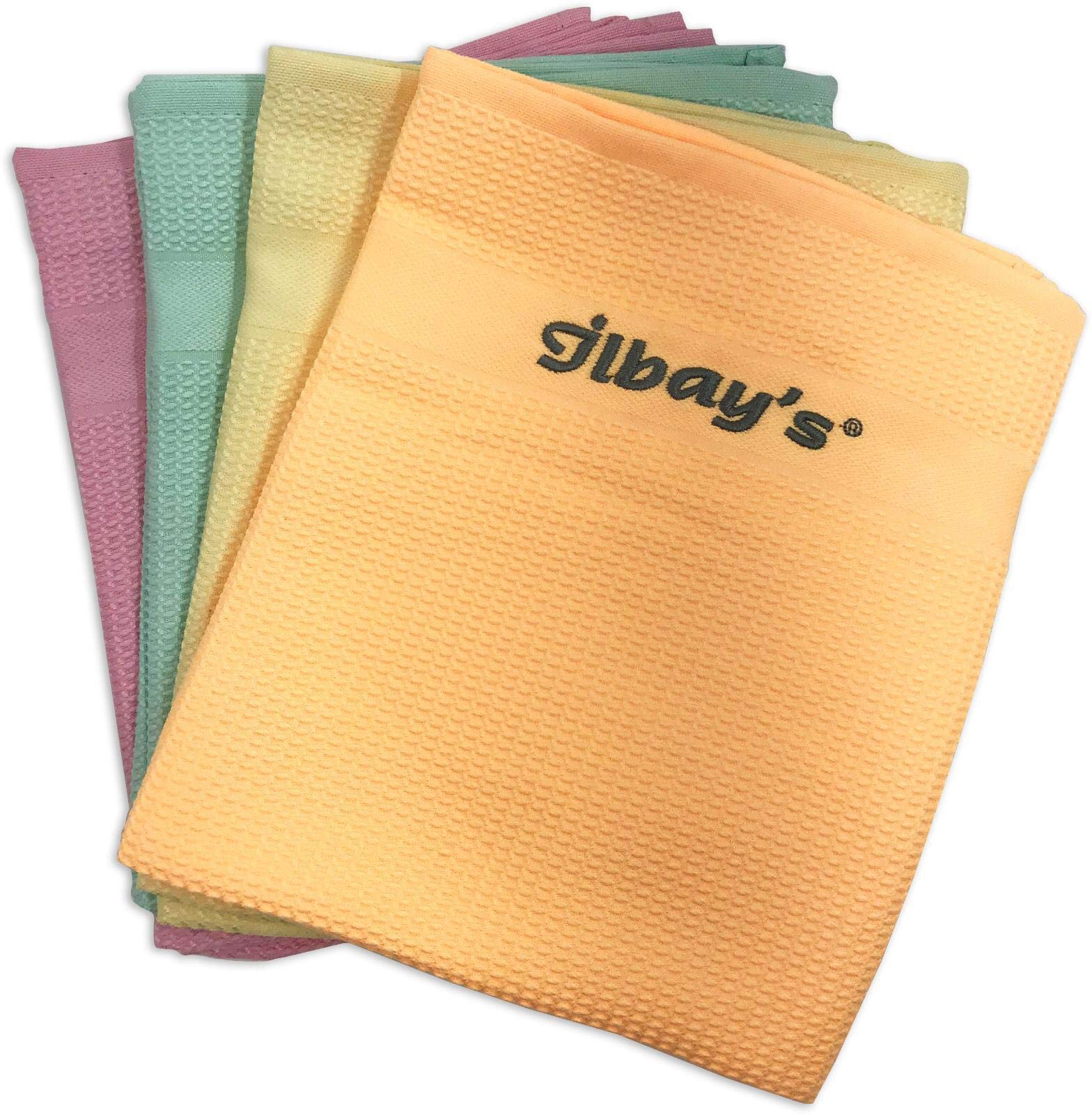 ilbay's Magical Microfibre Cloths for Kitchen, Bath and Car [Pack of 4] Cleaning streak-free on all glass surfaces only with water without any chemicals