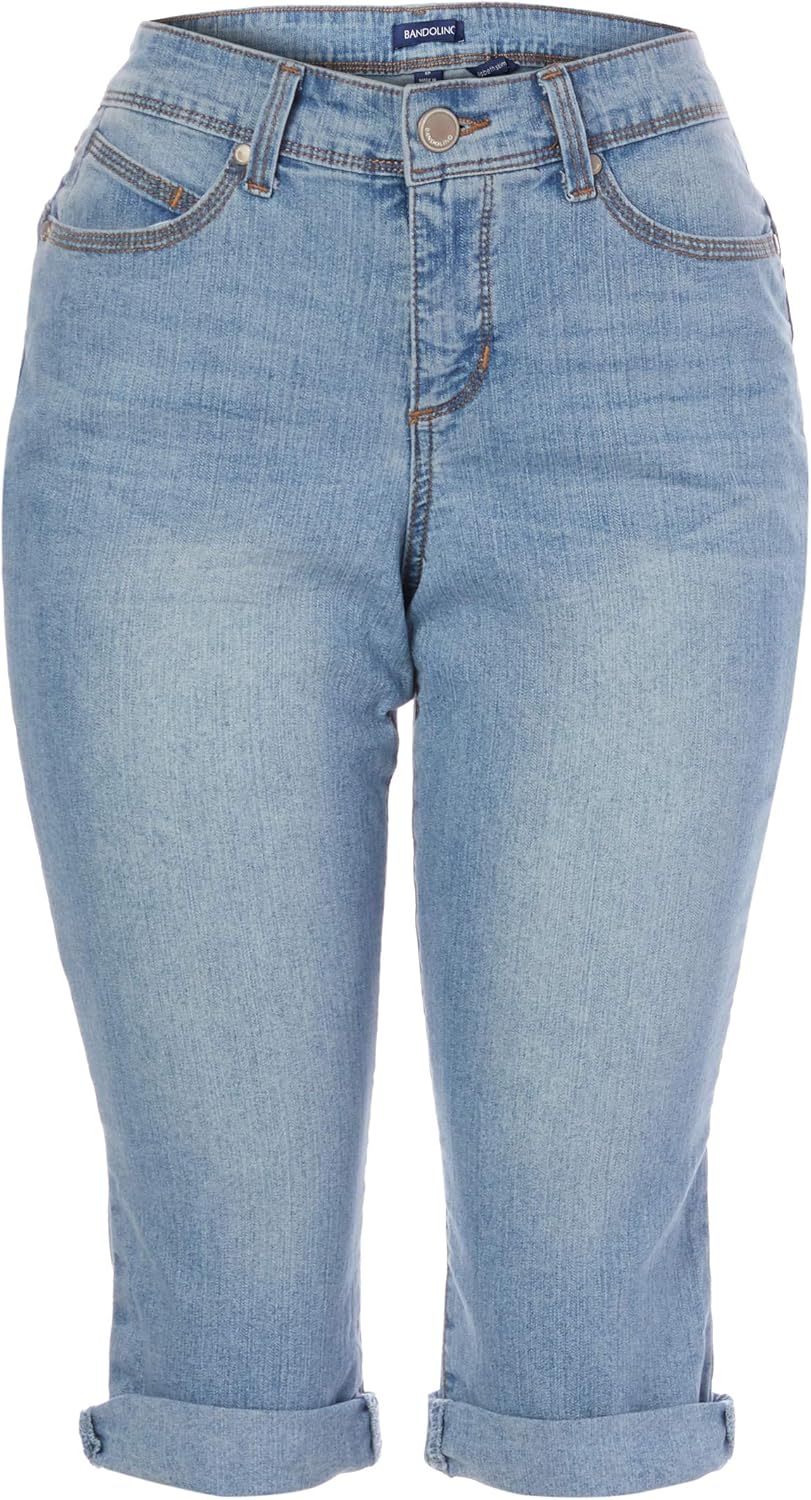 Bandolino Women's Petite Lisbeth Curvy Skinny Skimmer with Roll Cuff Jeans: Amazon.co.uk: Clothing