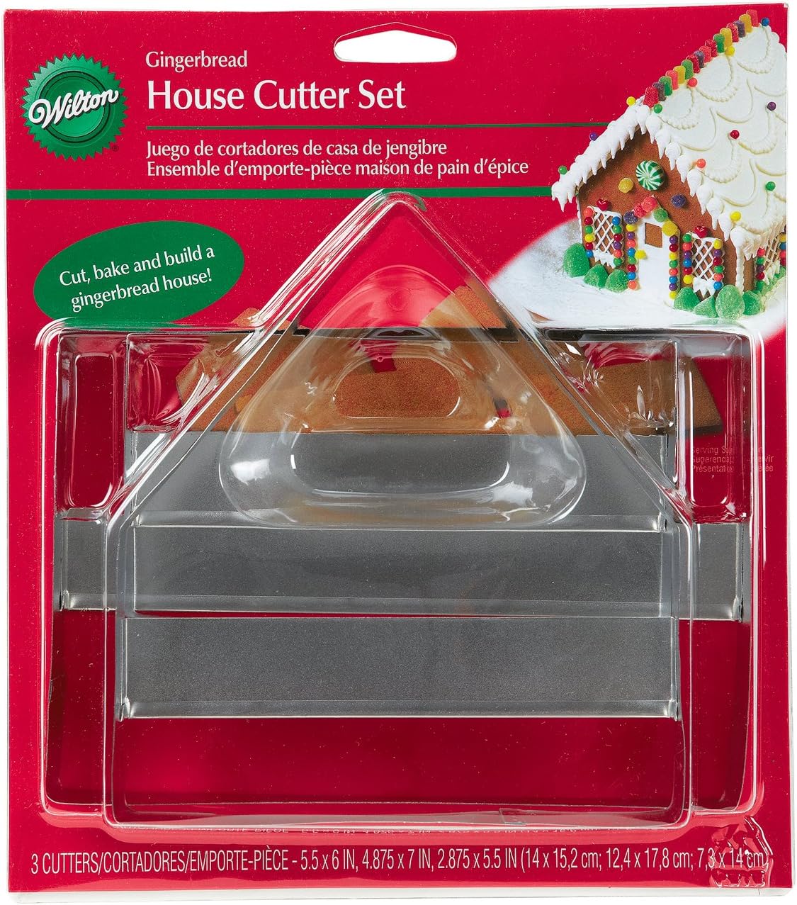 Wilton 3 Piece Gingerbread House Metal Cookie Cutters Amazon.co.uk