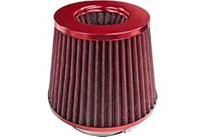 CCHRN Clamp-On Air Intake Filter, 3/3.5/4 Inch High Flow Round Tapered Engine Filter Replacement, Universal Washable Reusable