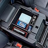 TOPINSTALL Red Deep Center Console Organizer for 2020-2025 Ford Explorer | Maximize Optimization Space, Deeper Armrest Storage Box Center Console Tray with Coin Holder &amp; Non-Slip Mats