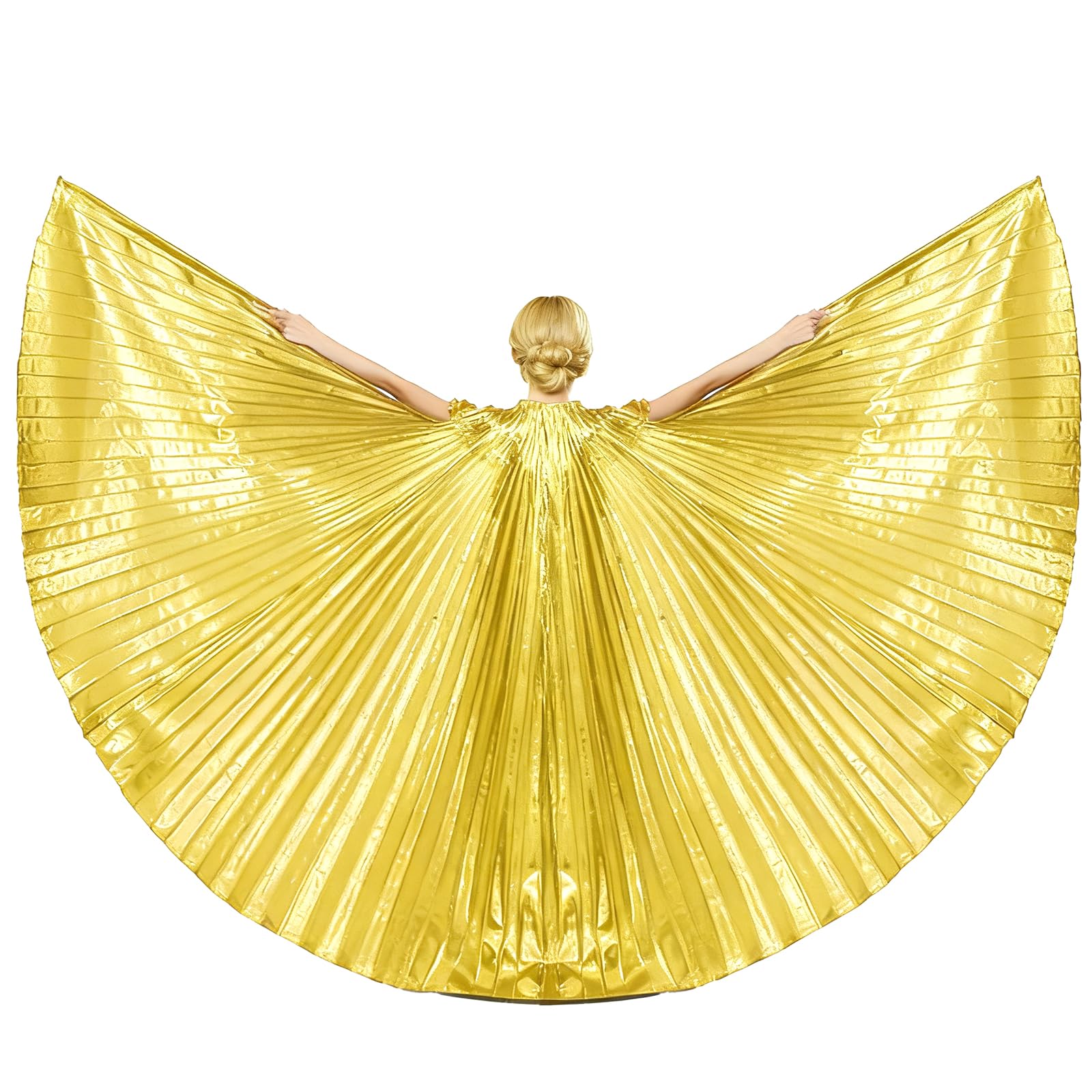 Baisdan Angel Isis Wings (Wings + Stick+ Carrying Bag) Egyptian Belly Dance Carnival Costumes Butterfly Wings Gold — image 1