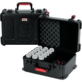 Gator Cases Molded Flight Case to Hold Up to (15) Wired Microphones with TSA Approved Locking Latch and Cable Storage; (GTSA-MIC15)