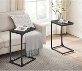 VASAGLE C-Shaped Side Table 30x40x62 cm Oak Black LET350B42 view 2